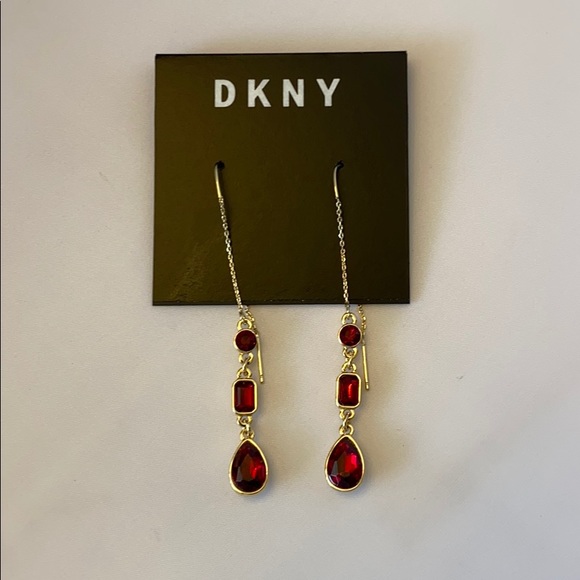 Dkny Jewelry - DKNY red and gold earrings